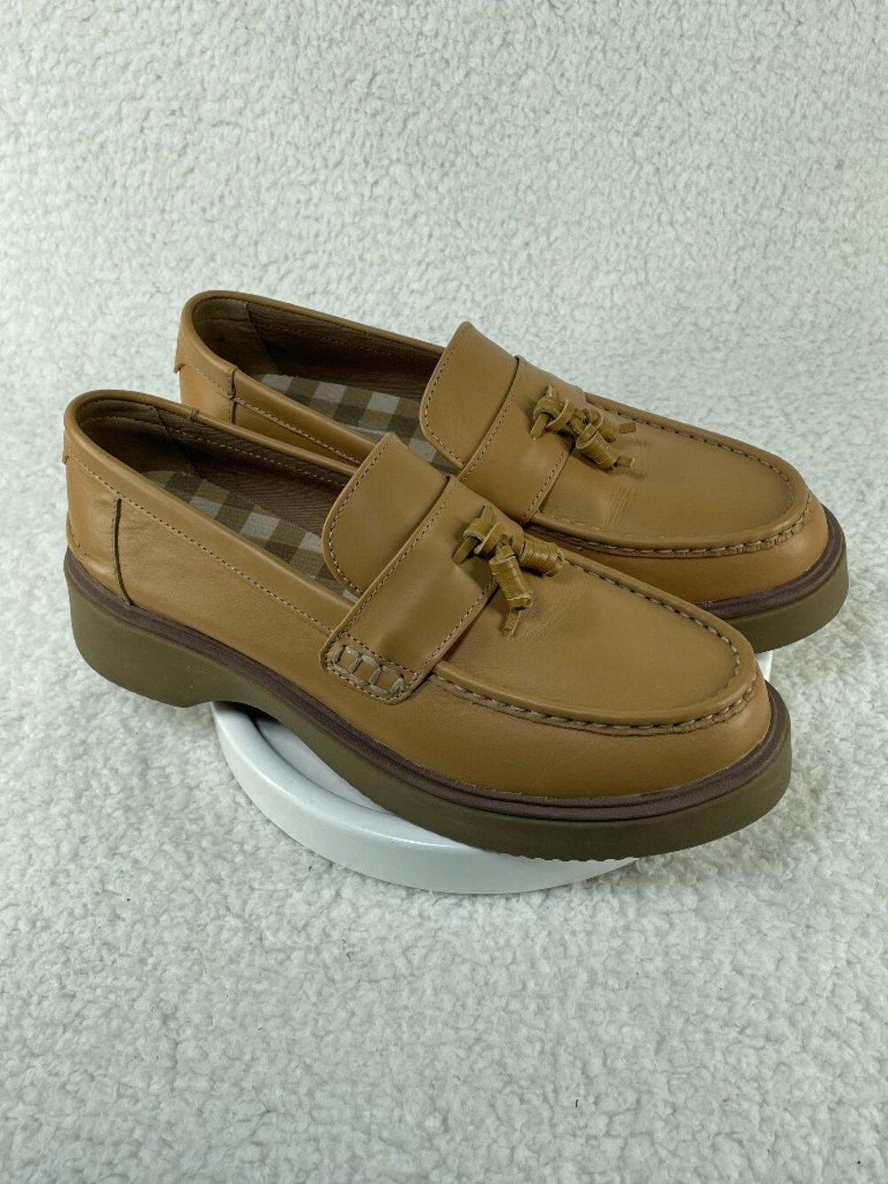 Sperry Bayside Loafer Shoes Womens 8.5  STS89220M Beige Leather Slip On